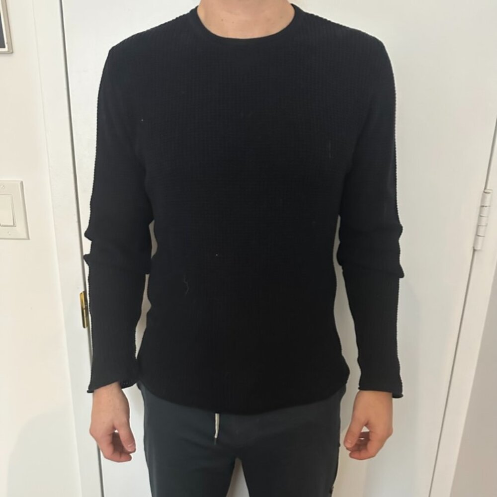 Billy Reid Thermal Longsleeve Black Shirt sz L